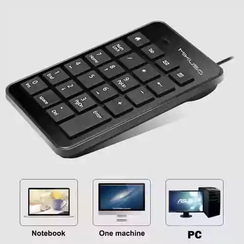 Wired USB Mini Numerical Keyboard with 4 Office Hotkeys Computer Accessories