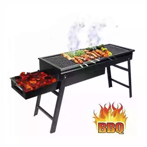 Portable BBQ Grill Machine Large Capacity Grill for Camping Outdoor Accessories