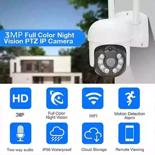 3MP Outdoor WiFi Security Camera CCTV Tuya Smart Camera Sri Lanka @ido.lk