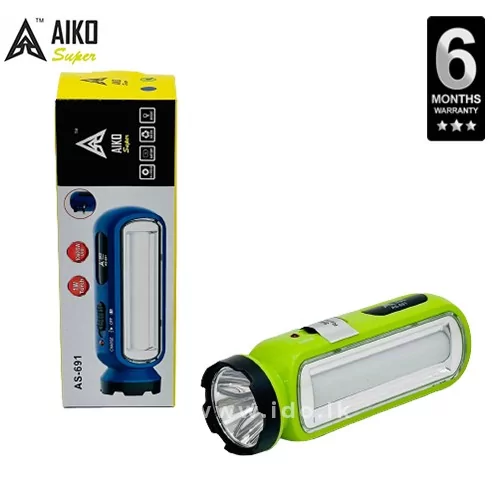 Rechargeable Torch with side Light Aiko AS-691 Home Accessories