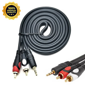 Gold Plated 2 RCA to 3.5mm Audio Cable Computer Accessories