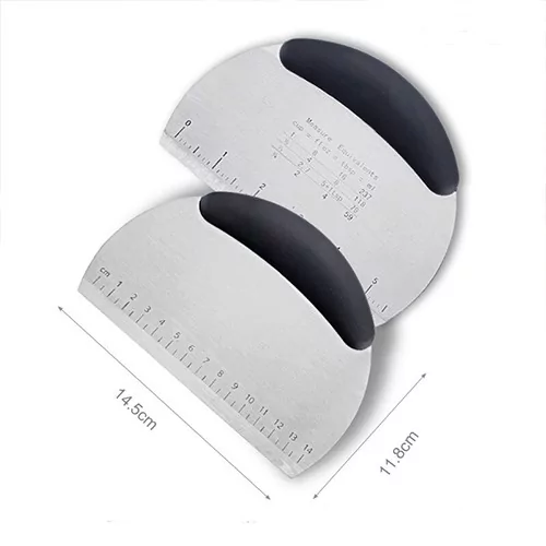 Stainless Steel Dough Cutter Scraper Knife With Measurement Baking Tool Bakeware