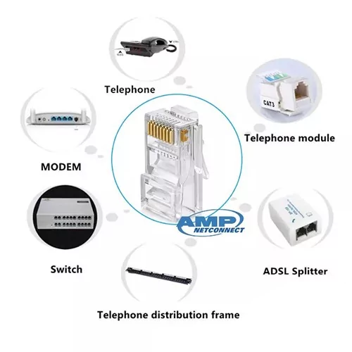 CAT6 Network Cable Connector AMP Tyco RJ45 Network Clip @ ido.lk