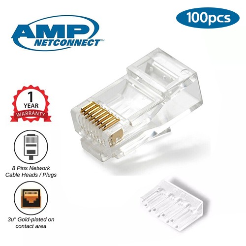 CAT6 Network Cable Connector AMP Tyco RJ45 Network Clip Cables