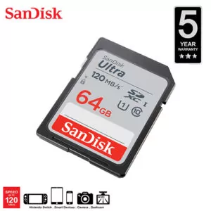 SanDisk 64GB Ultra UHS-I SDXC Memory Card Class 10 Storage