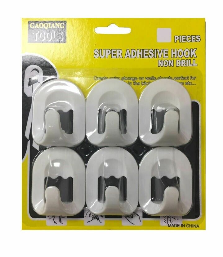06 Pcs Super Adhesive Hook Non Drill: Buy Non Grilling Hanging Hook Wall Mount Best Price in Sri Lanka | ido.lk
