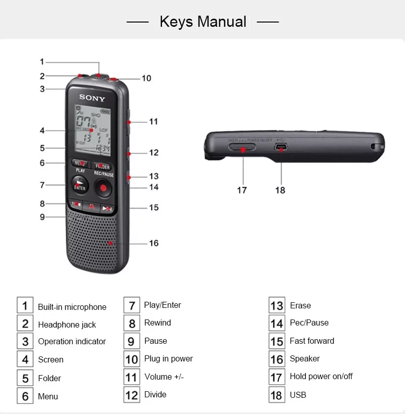 SONY Digital Voice Recorder ICDPX240 4GB ido.lk