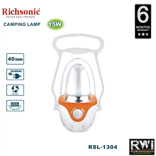 Richsonic Rechargeable Emergency Lamp Camping Lamp 15w RSL-1304 Home Accessories