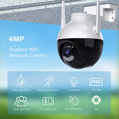 4MP PTZ Wifi IP Camera iCsee Outdoor Security CCTV Camera Security Camera