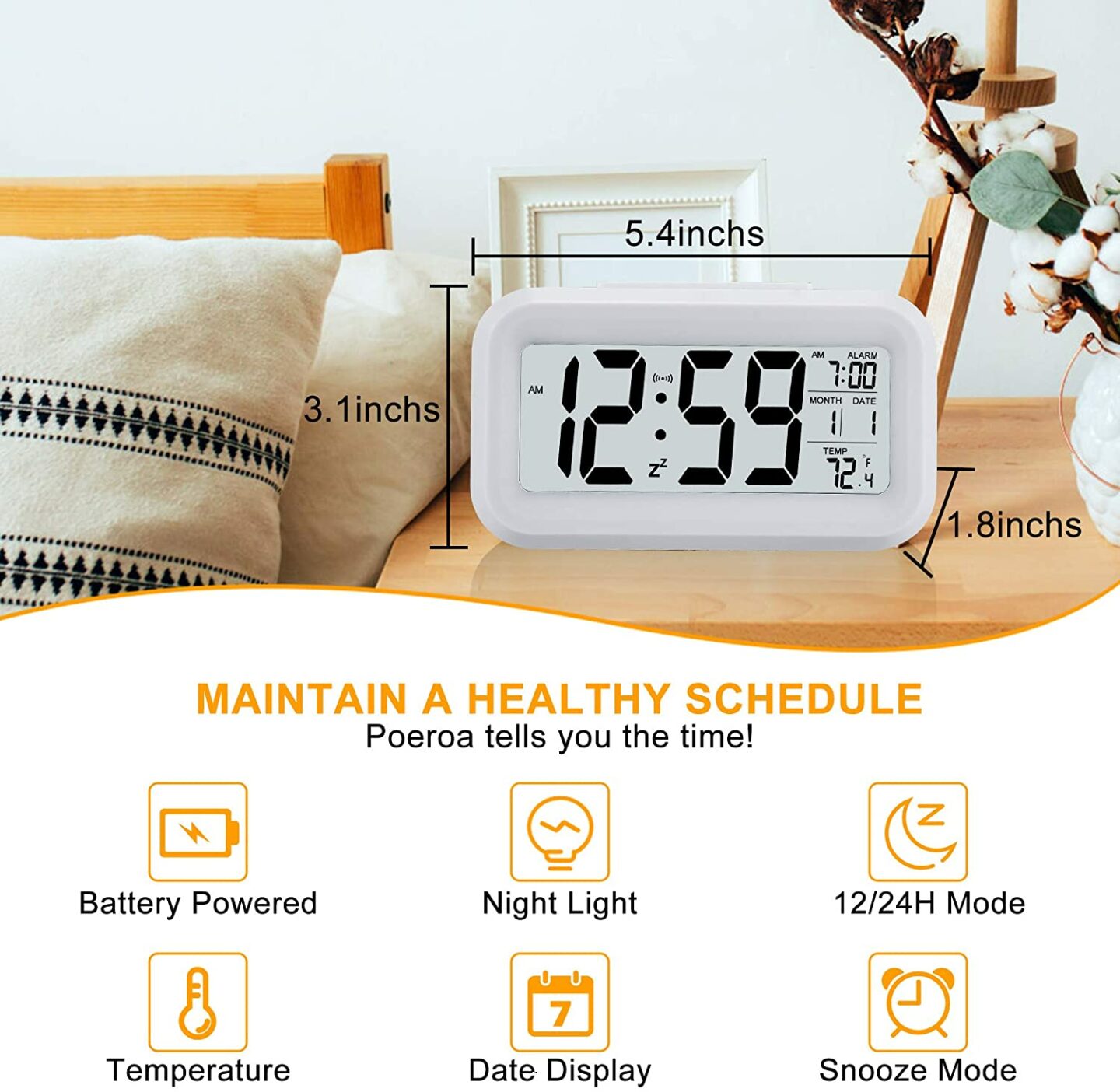 LCD Display Digital Alarm Clock: Buy Battery Powered Alarm Clock Best Price in Sri Lanka | ido.lk