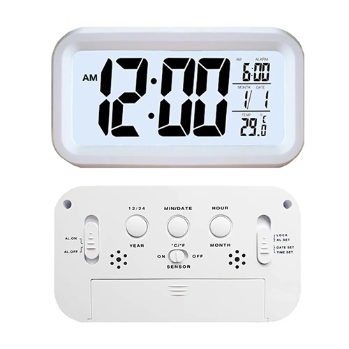 LCD Display Digital Alarm Clock Battery Powered Home Accessories