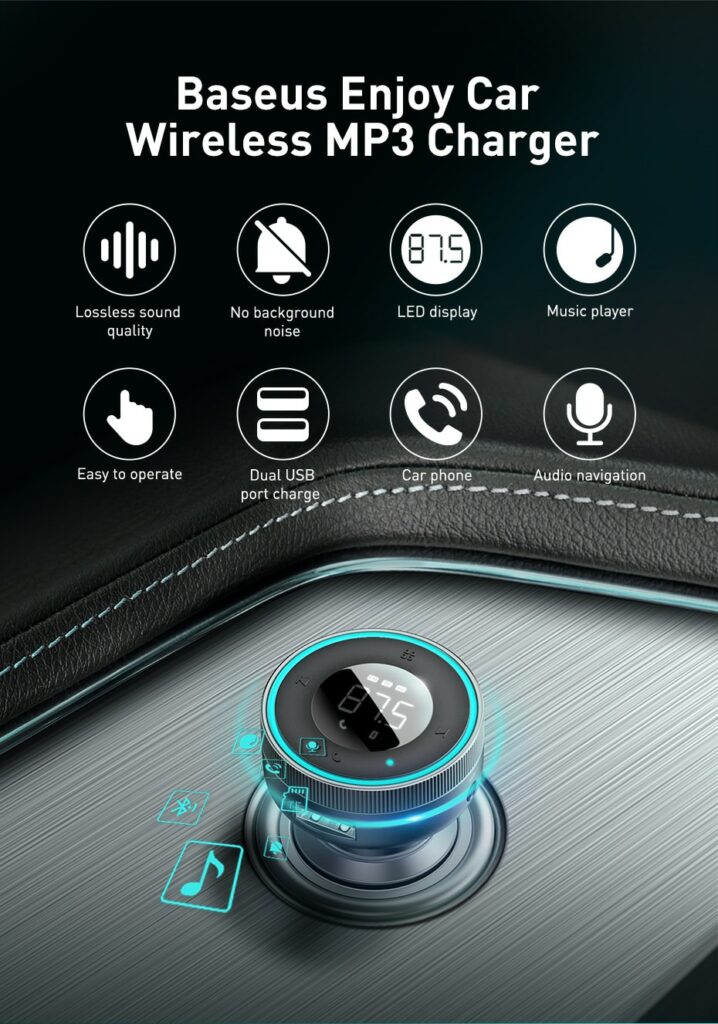 Baseus FM Transmitter Car Bluetooth 5.0 Music Adapter: Buy Car FM Modulator Best Price in Sri Lanka for online Shopping | ido.lk