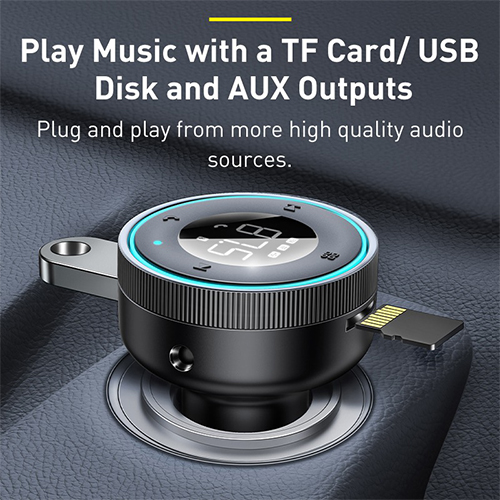 Baseus FM Transmitter Car Bluetooth 5.0 Music Adapter Car Care Accessories