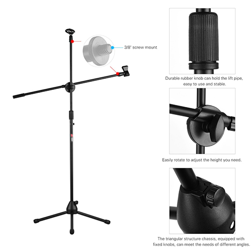 Microphone Stand Adjustable Mic Stand & Boom@ido.lk