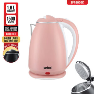 Sanford Electric Kettle 1.8 L Stainless Steel Double Layer Heater Jug@ido.lk