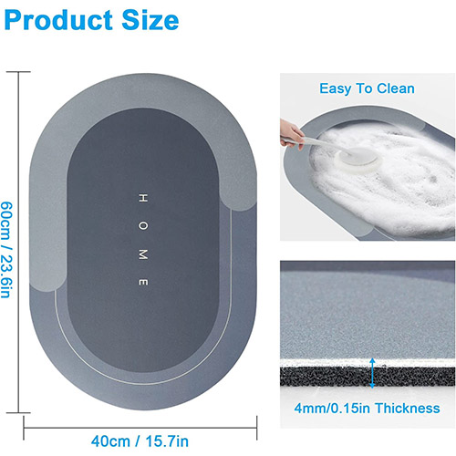 Water Absorbent Bathroom Mat Non Slip Entrance Doormat Home & Lifestyle