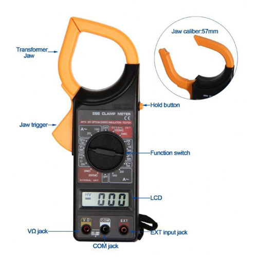 Digital Clamp Meter Voltage Measurement Device Tester DT-266@ ido.lk