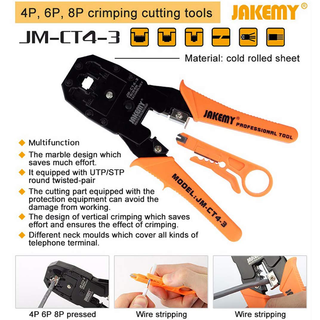 Cable Crimping Tool Jakemy JM-CT4-3: Buy Cable Crimping Tool Jakemy JM-CT4-3 Best Price in Sri Lanka | ido.lk