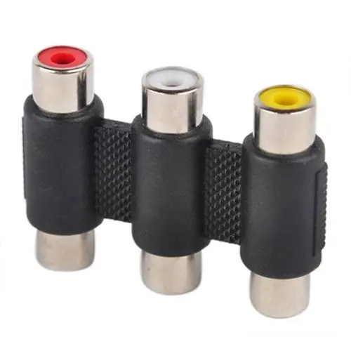 3 RCA AV Connector Female to Female RCA Jointer Computer Accessories