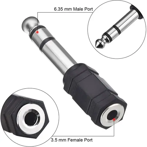 6.35mm Audio Stereo Plug to 3.5mm Jack Adapter Mobile Accessories