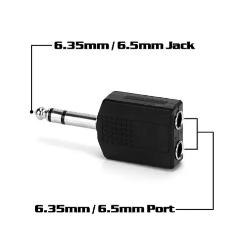 6.5mm Mic Stereo Jack Male to Double 6.35mm Female Y Splitter Computer Accessories