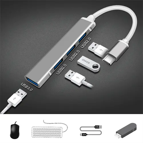 USB C Hub 4 Port 3.0 Type C USB Multi-Port Hub Computer Accessories