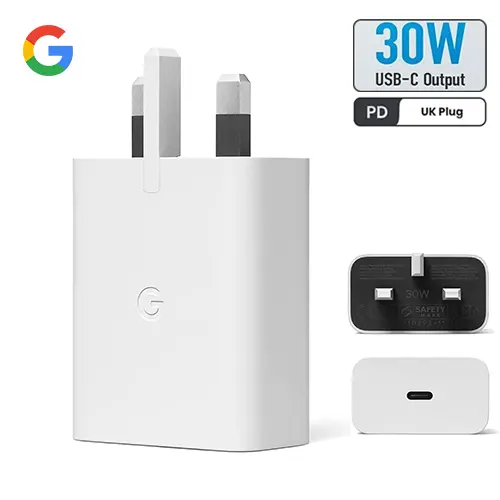 Google 30W USB C Charger UK 3 Pin Chargers