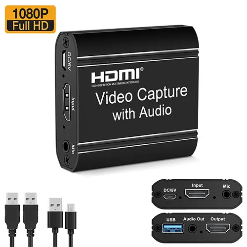 HDMI Video Capture Card with Audio and Loop-Out Computer Accessories