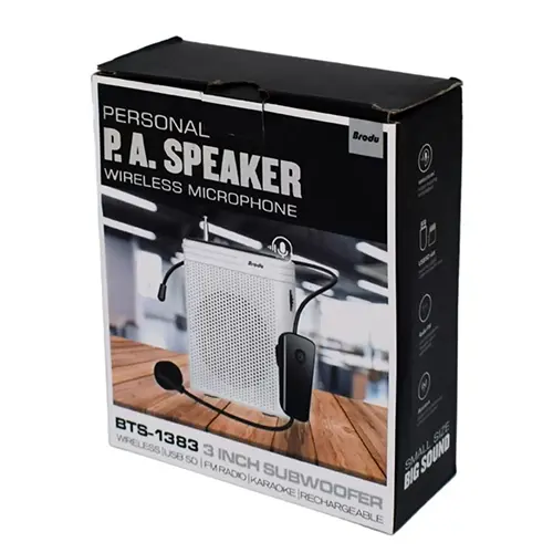 Portable Speaker with Wireless Microphone BTS1383 Wireless Speakers