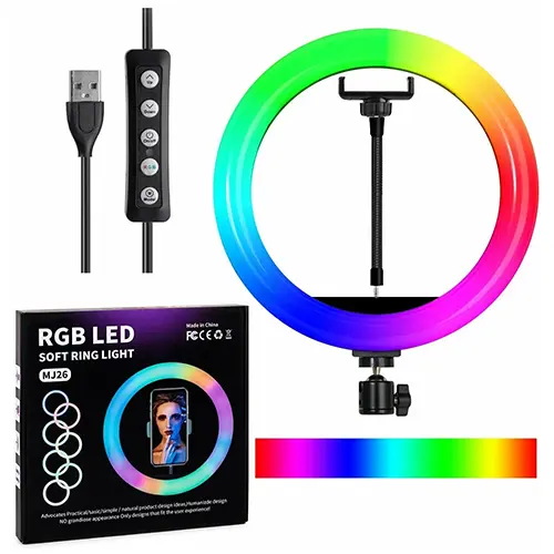 RGB Ring Light with Stand MJ26 LED Soft Light Tripods