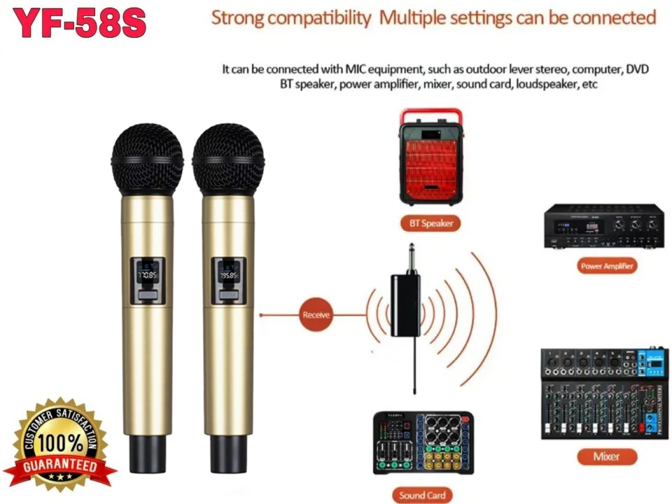 Wireless Rechargeable Dual Mic Handheld Microphone Sri Lanka | ido.lk