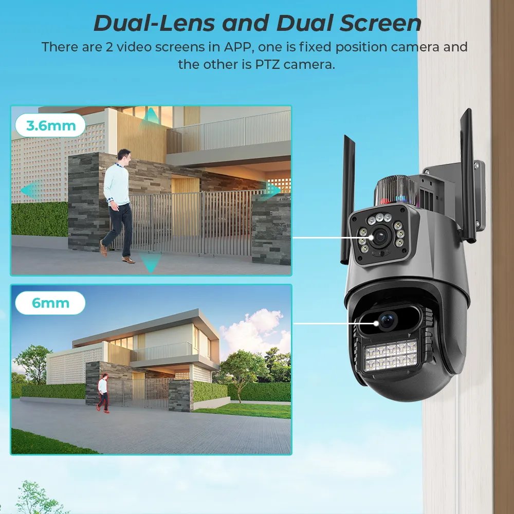 Dual Lens Wifi Camera 4MP 2K PTZ CCTV Surveillance Camera: Dual Lens Wifi Camera 4MP in Sri Lanka | ido.lk