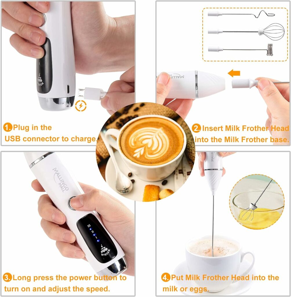Rechargeable Handheld Milk Frother Stainless Steel Electric Whisk: Buy Rechargeable Handheld Milk Frother in Sri Lanka | ido.lk 