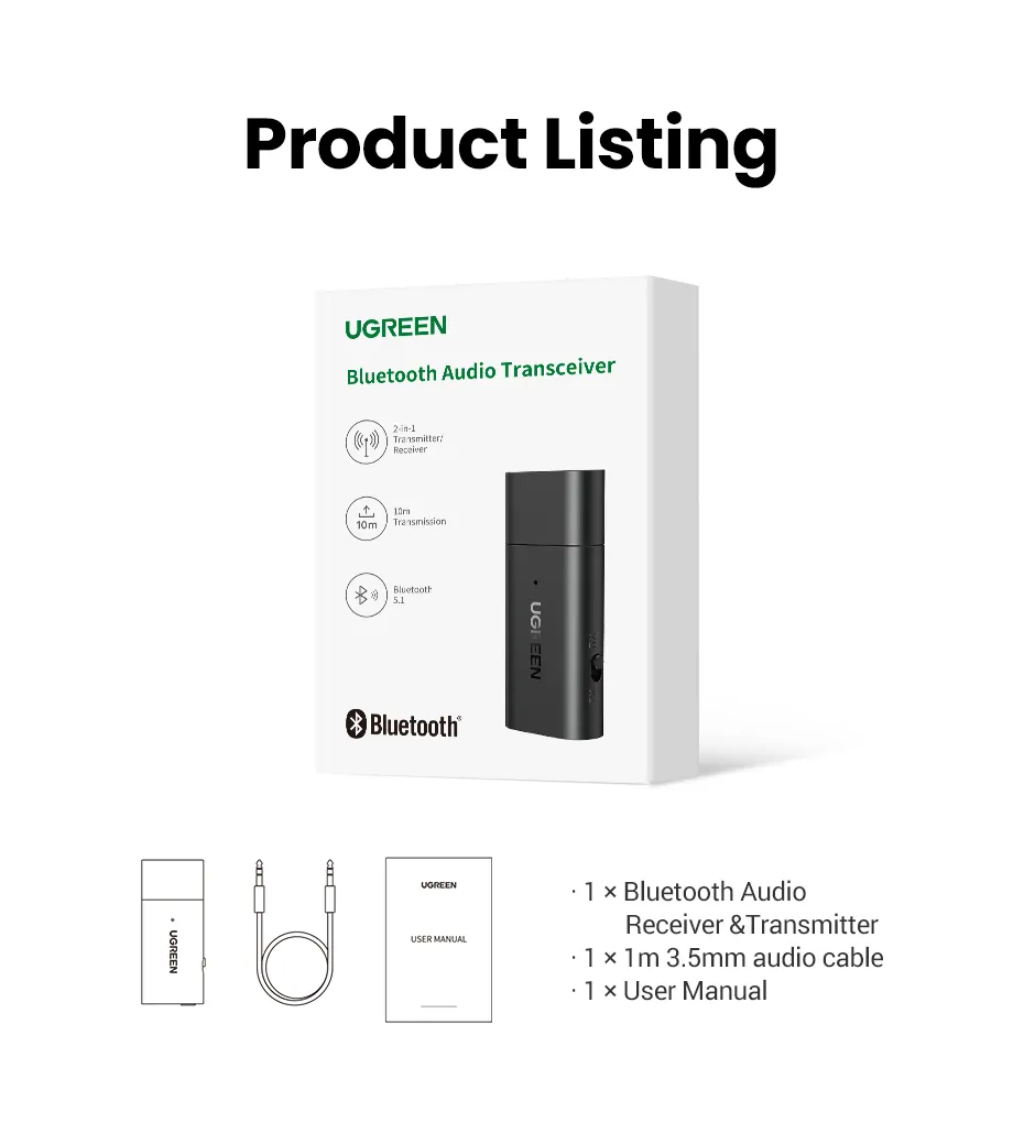 Ugreen Bluetooth 5.1 Audio Receiver & Transmitter: Buy Ugreen Bluetooth 5.1 Audio Receiver & Transmitter in Sri Lanka | ido.lk