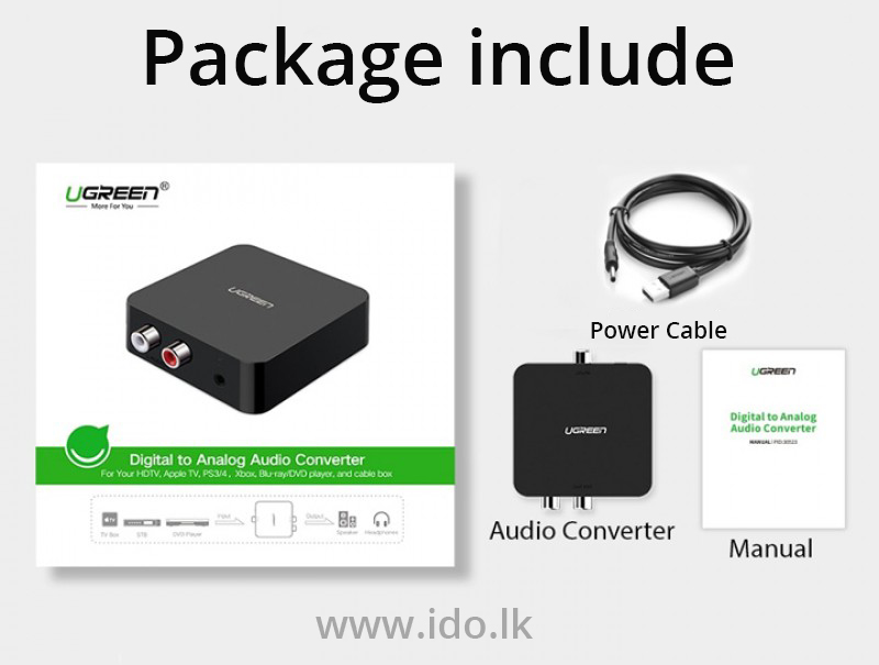 Ugreen Digital to Analogue Audio Converter with 3.5mm Support: Buy Ugreen Digital to Analogue Audio Converter Sri Lanka | ido.lk