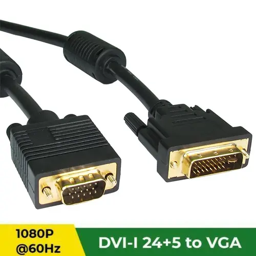 DVI Male to VGA Male Cable DVI-I 24+5 Wire Bi-Directional Converter: DVI Male to VGA Male Cable in Sri Lanka | ido.lk