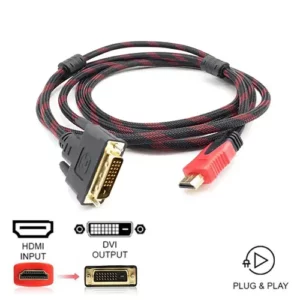 HDMI Male to DVI-D Male 24+1 Converter Cable Computer Accessories