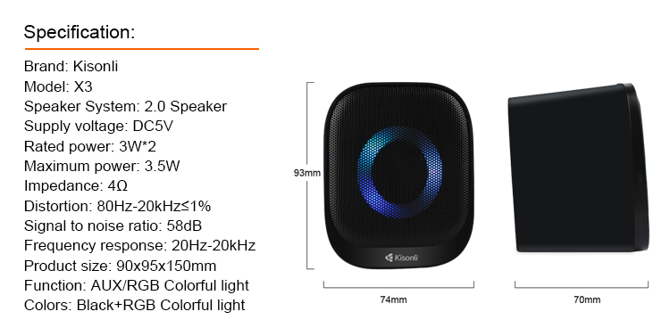 Kisonli X3 USB 2.0 Multimedia Speaker Best Price in Sri Lanka | ido.lk
