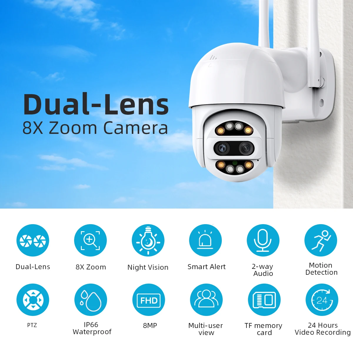 4MP Dual Lens Wifi IP Camera 8X Digital Zoom: Buy 4MP Dual Lens Wifi IP Camera 8X Digital Zoom in Sri Lanka | ido.lk