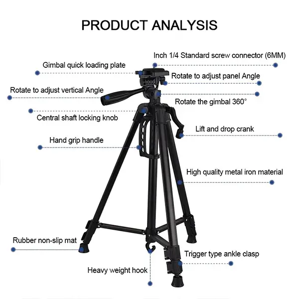 3366 Portable Tripod Stand for Phone/DSLR Camera ido.lk