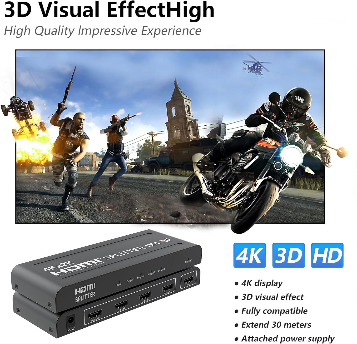 4K HDMI Splitter 4 Port 1 in 4 out Best Price in Sri Lanka | ido.lk