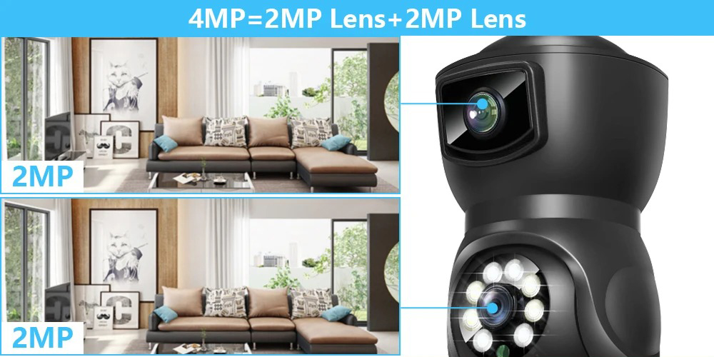 Dual Lens E Bulb WiFi PTZ Camera