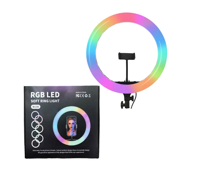 14 inch RGB Soft Ring Light with 2M Stand in Sri Lanka | ido.lk