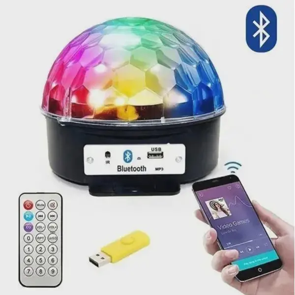 LED Disco Party Ball Light with MP3 Magic Ball - ido.lk
