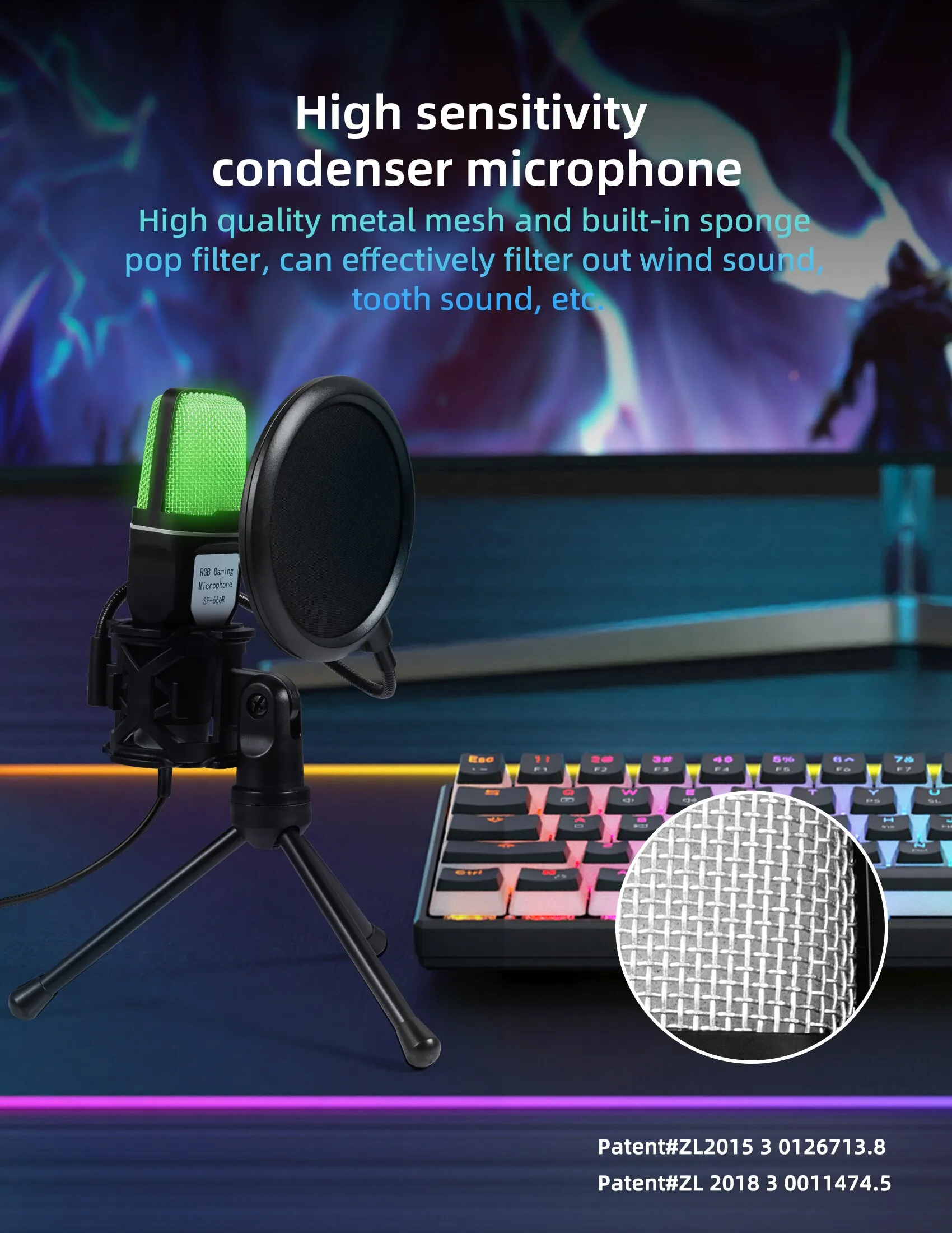 USB Condenser Microphone Gaming Mic YANMAI SF-666R ido.lk