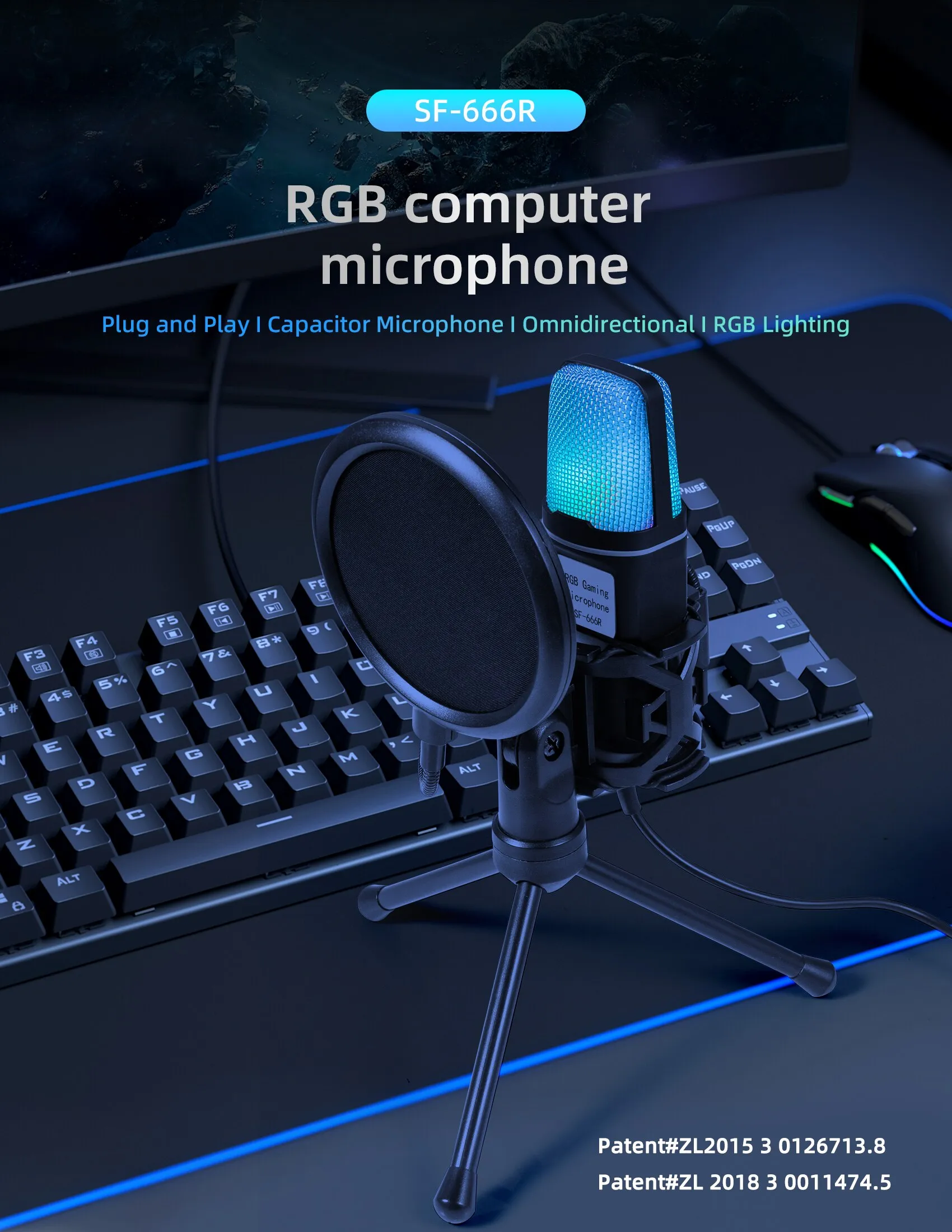 USB Condenser Microphone Gaming Mic YANMAI SF-666R ido.lk