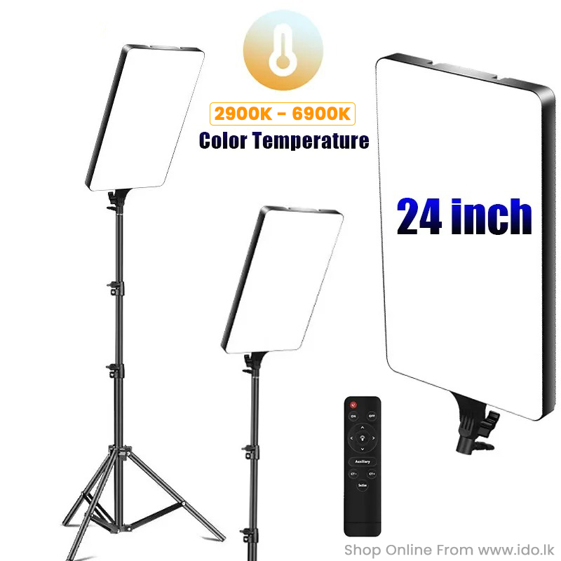 24 inch LED Video Light Panel Videography Lighting Kit@ido.lk