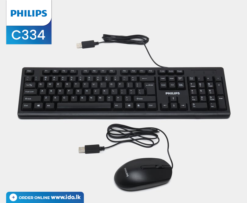 Philips C334 Wired Keyboard and Mouse Combo@ido.lk