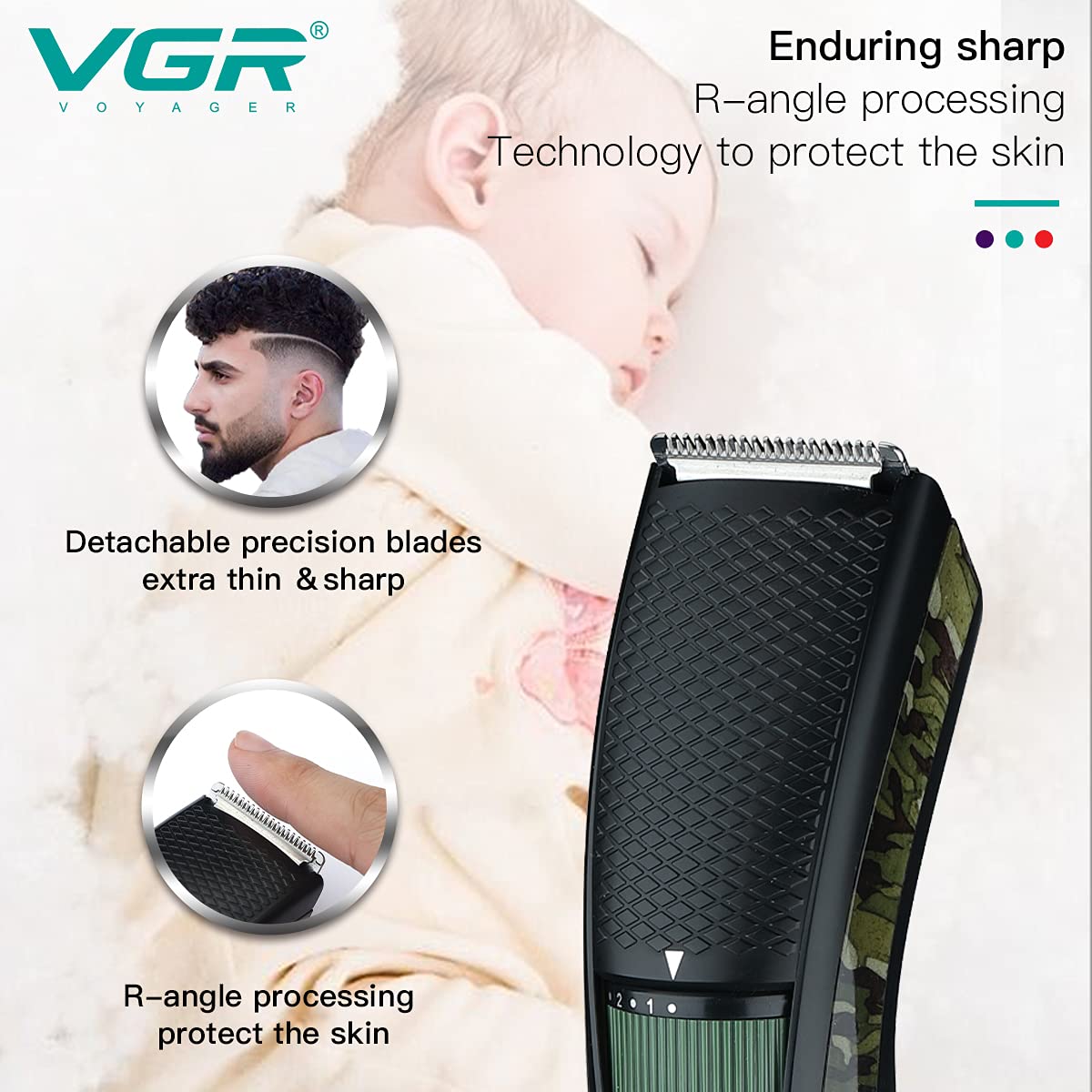  VGR Rechargeable Hair Clipper Trimmer for Men in Sri Lanka | ido.lk