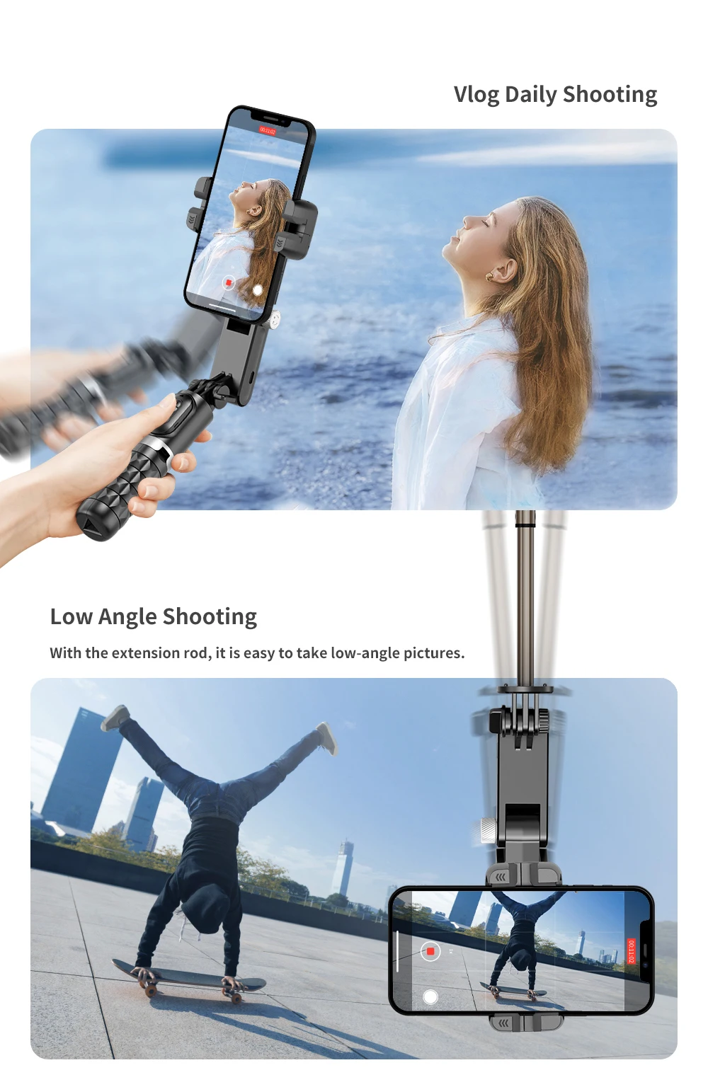 Capture steady selfies and videos with Q18 Gimbal Stabilizer Selfie Stick Tripod in Sri Lanka | ido.lk